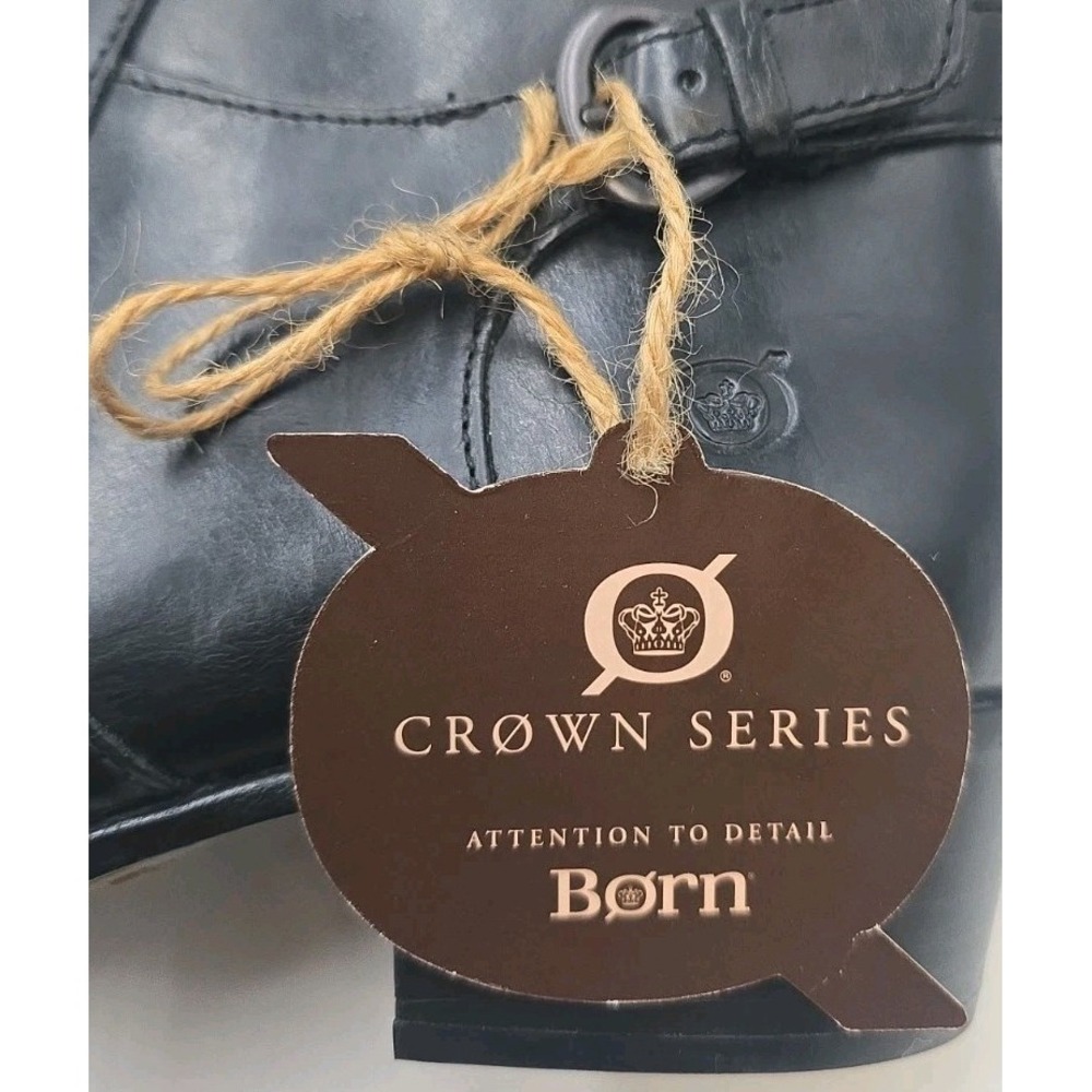 NWT Born Crown Womens Black Leather Knee High Equestrian Quiet Luxury Boots 8.5M - Picture 5 of 11